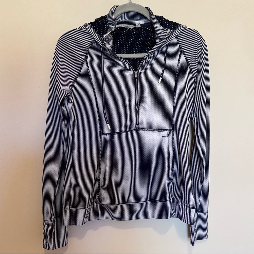 Athleta Women’s Heavenly Heights Navy Striped Hoodie, Small